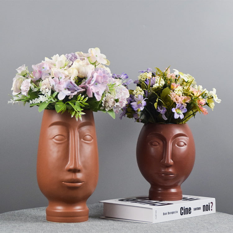 Modern human face design ceramic vase - photo 1