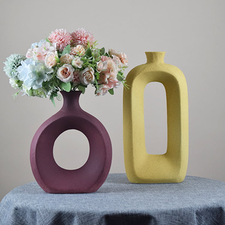 Set of 2 nordic simple morandi ceramic vases - photo 1