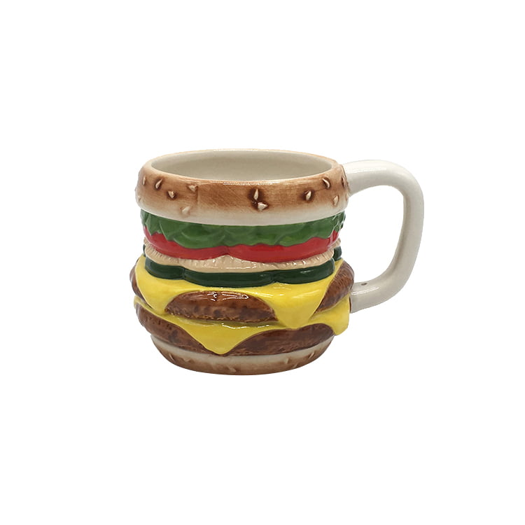 3d hamburger ceramic mug