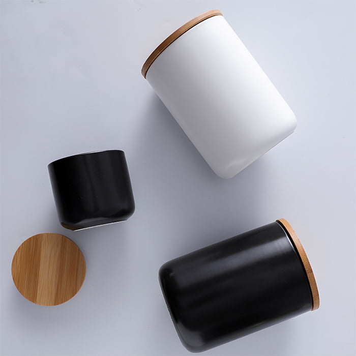 Wholesale ceramic candle jars with lids for soy candles