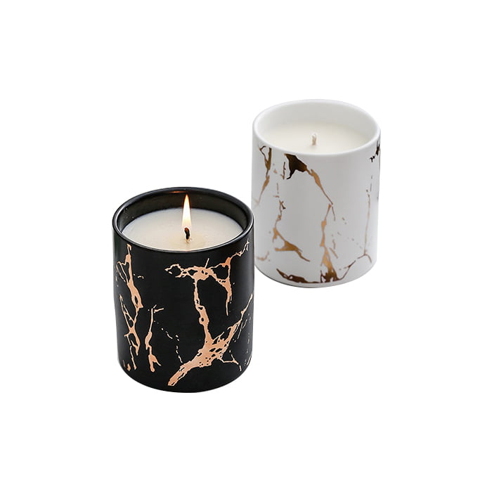 10oz matte marble ceramic aroma candle jar - photo 1