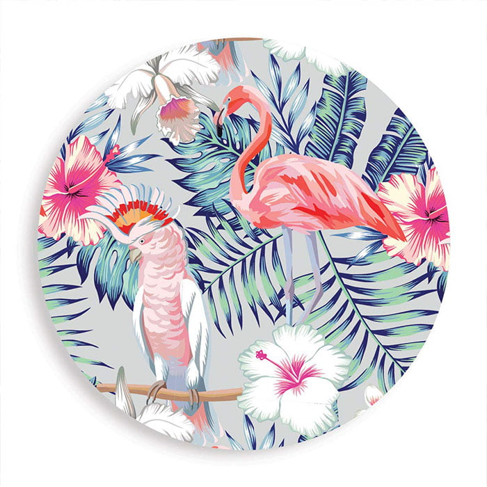 4 inches flamingo ceramic coasters set - photo 1