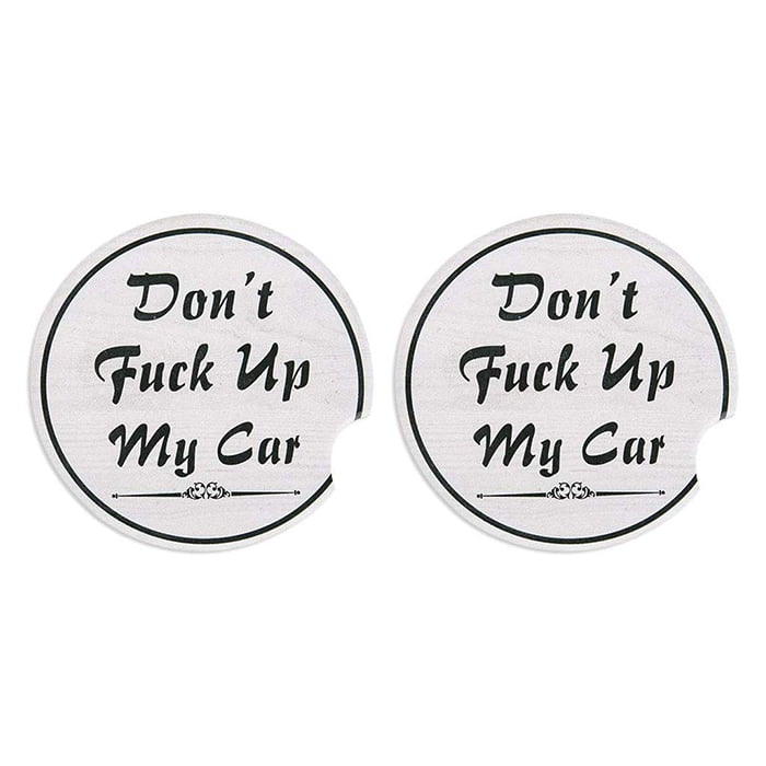 Small printed absorbent ceramic car cup coaster - photo 1