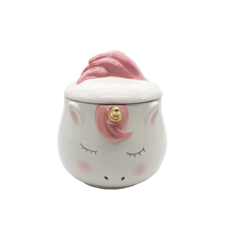 Cartoon unicorn ceramic cookie jar