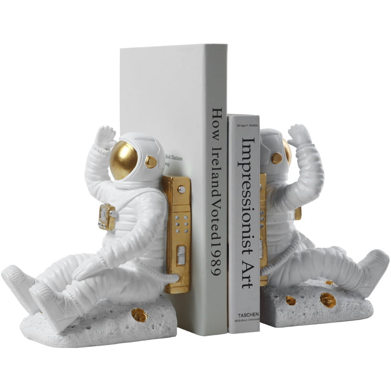 Ceramic astronauts bookend