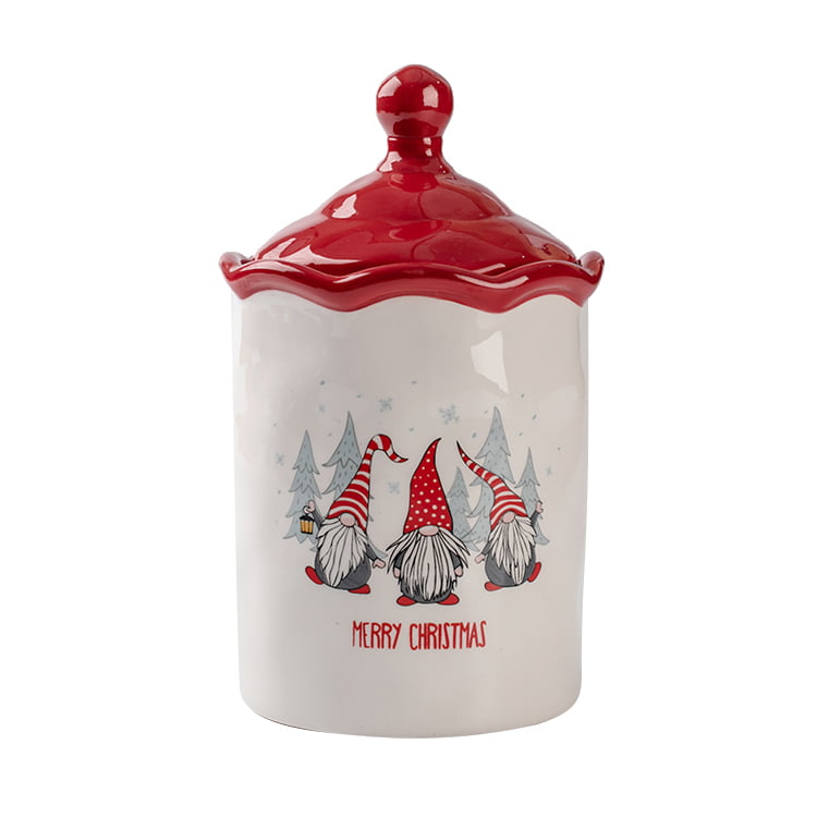 Santa design ceramic cookie jar