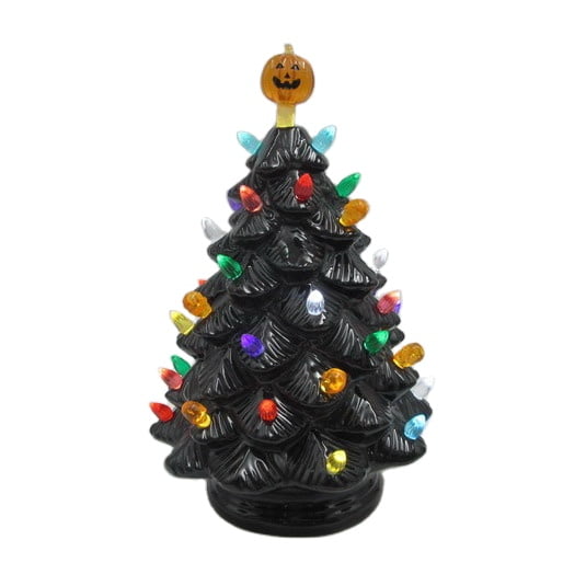 Halloween ceramic tree with multi color led light