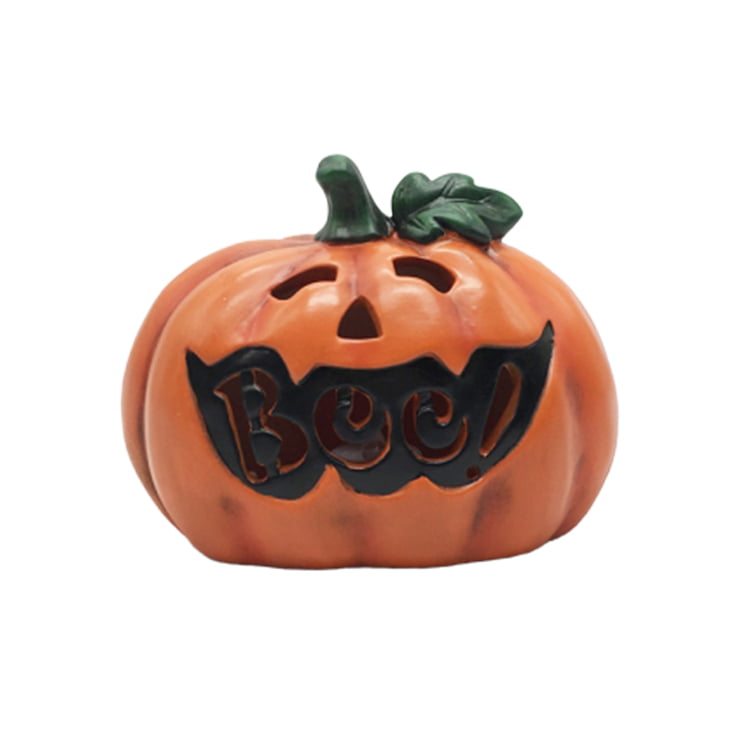 Halloween ceramic pumpkin decor with led light