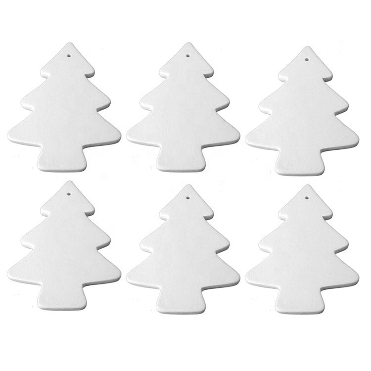Bisque ceramic christmas tree ornaments