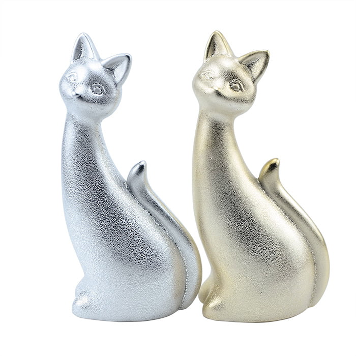 Electroplating ceramic animal figurines