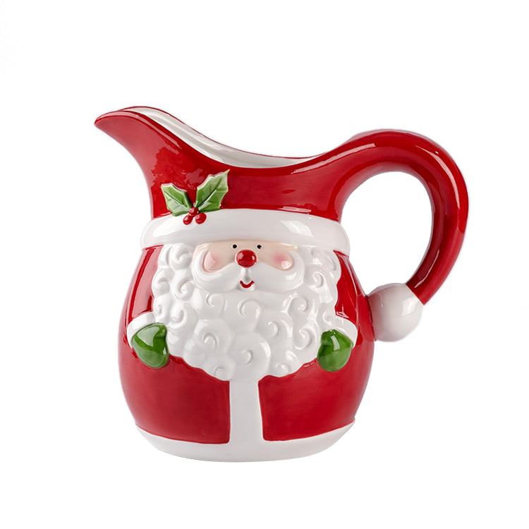 Christmas santa claus ceramic pitcher